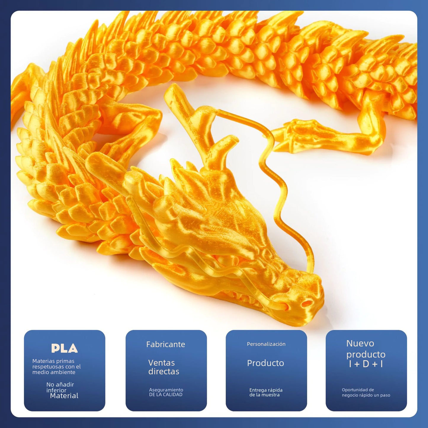 3D Printed Chinese Dragon Craft Figurine for Gifts