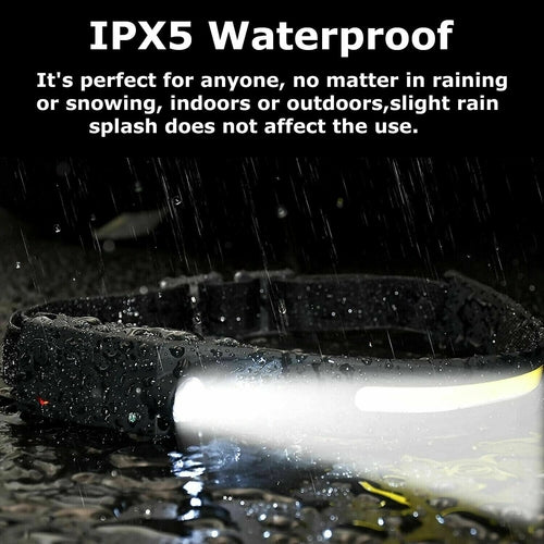 COB LED Headlamp USB Rechargeable Headlight Torch Work Light Bar