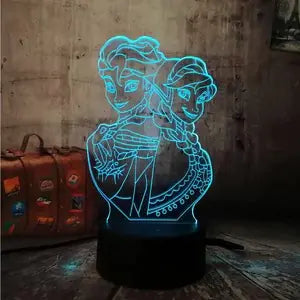 Colorful Touch Control LED 3D Night Light (Frozen Theme)
