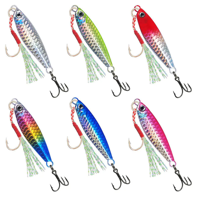 Blue Knife Lure for Long-Distance Fishing with Scale Design