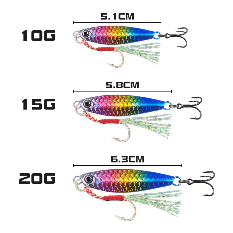 Blue Knife Lure for Long-Distance Fishing with Scale Design