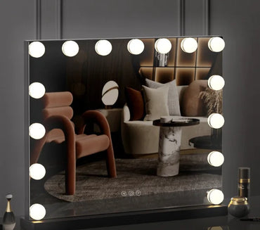 Bluetooth Makeup Mirror with Lighting and Touchscreen (One Set)