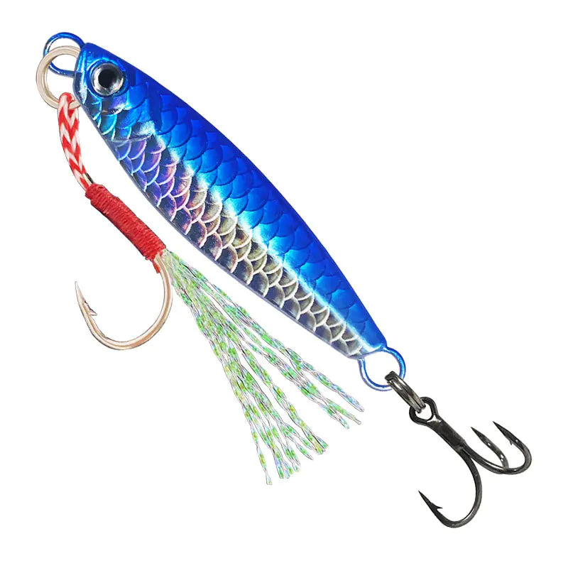 Blue Knife Lure for Long-Distance Fishing with Scale Design