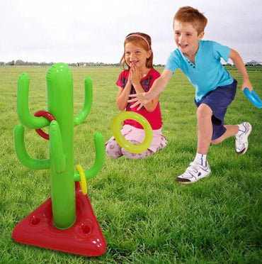 Inflatable Cactus Ring Toss Toy Set for Kids