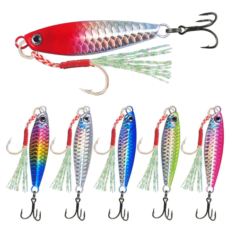 Blue Knife Lure for Long-Distance Fishing with Scale Design