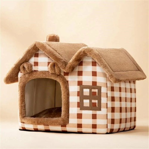 Plush Pet House w Removable Roof/Easy To Clean