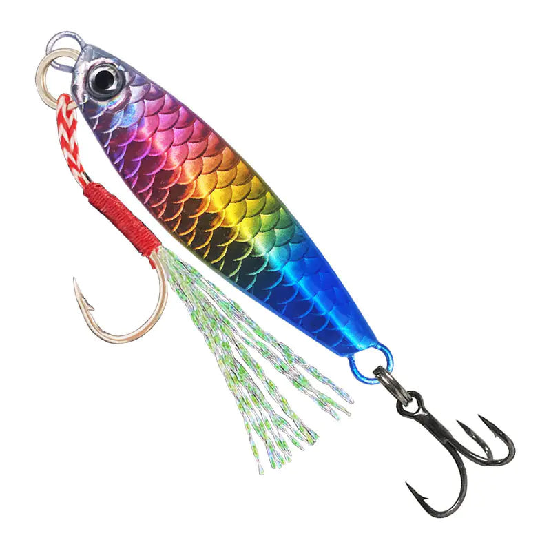Blue Knife Lure for Long-Distance Fishing with Scale Design