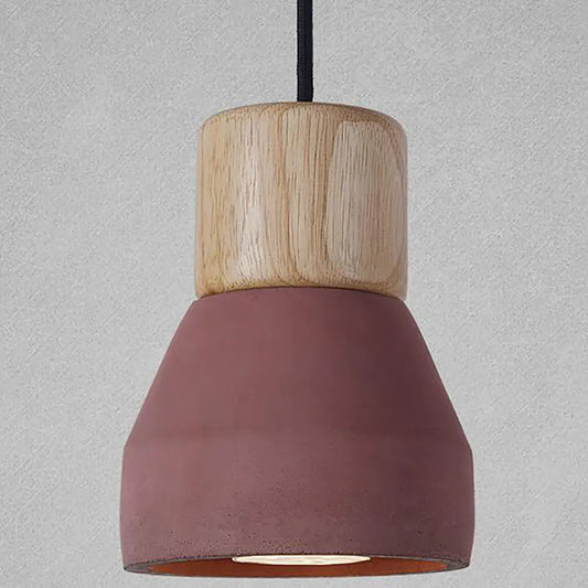Nordic Creative Modern Colorful Cement Wood Pendant Light