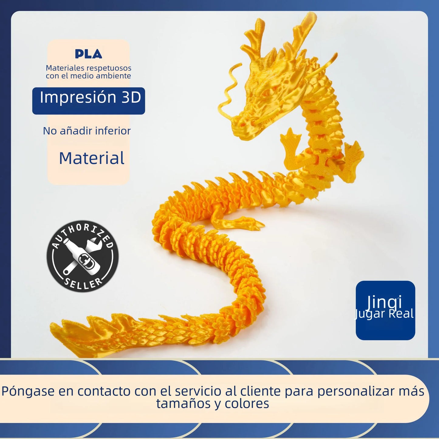 3D Printed Chinese Dragon Craft Figurine for Gifts