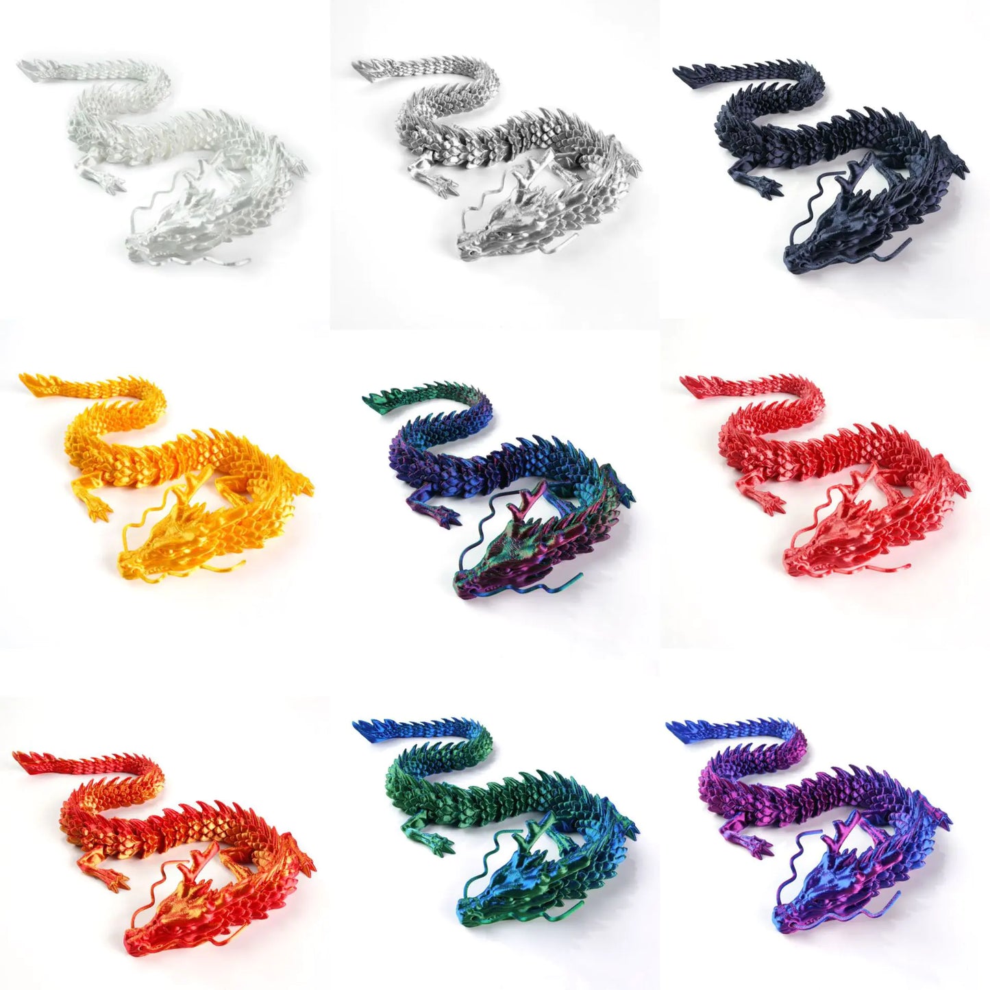 3D Printed Chinese Dragon Craft Figurine for Gifts