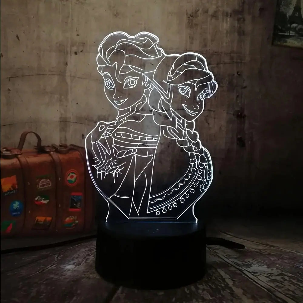 Colorful Touch Control LED 3D Night Light (Frozen Theme)