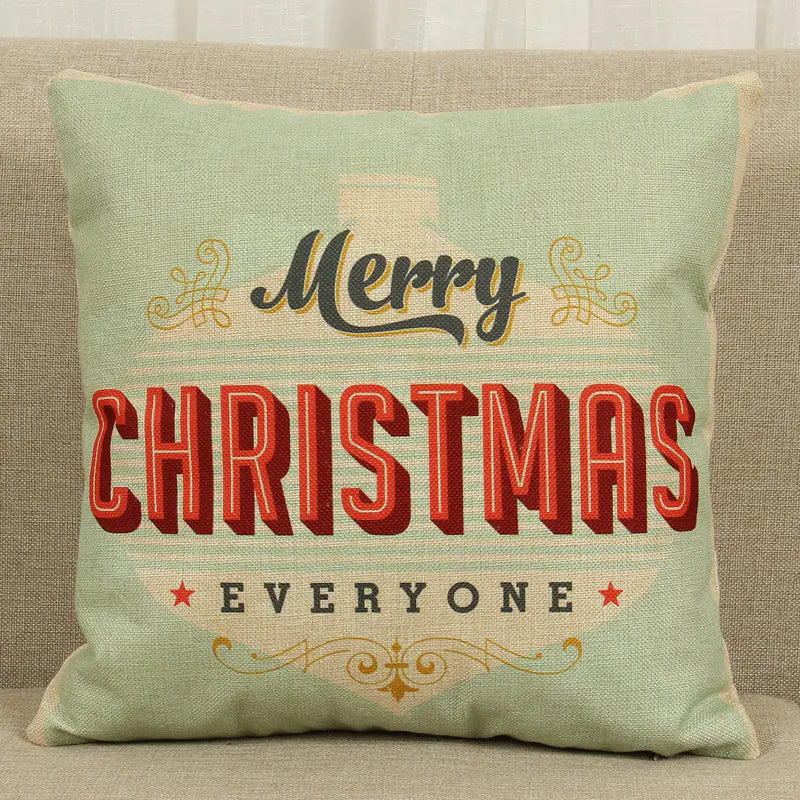 Christmas Deer Tree Pattern Cushion Cover in Cotton Linen