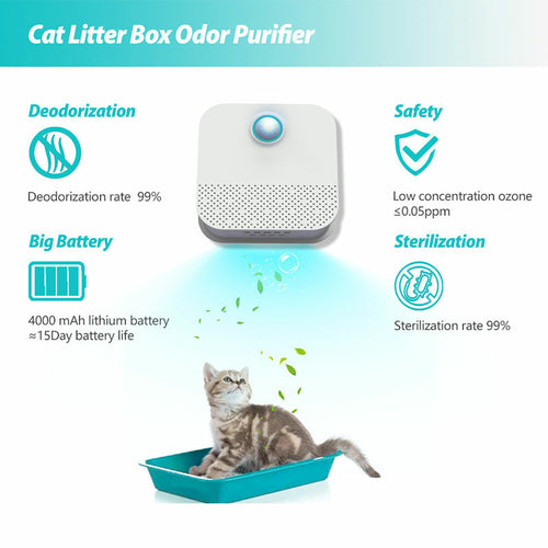 Smart Cat Odor Purifier for Cat Litter Box Deodorizer/Dog Air Cleaner