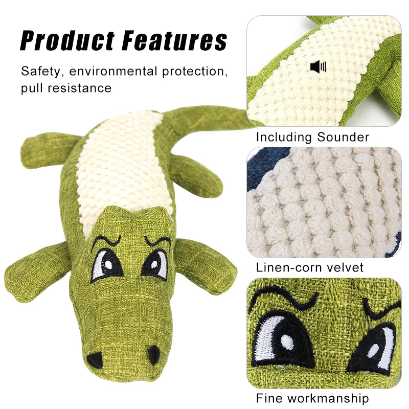 Bite Resistant Crocodile Plush Toy for Dogs