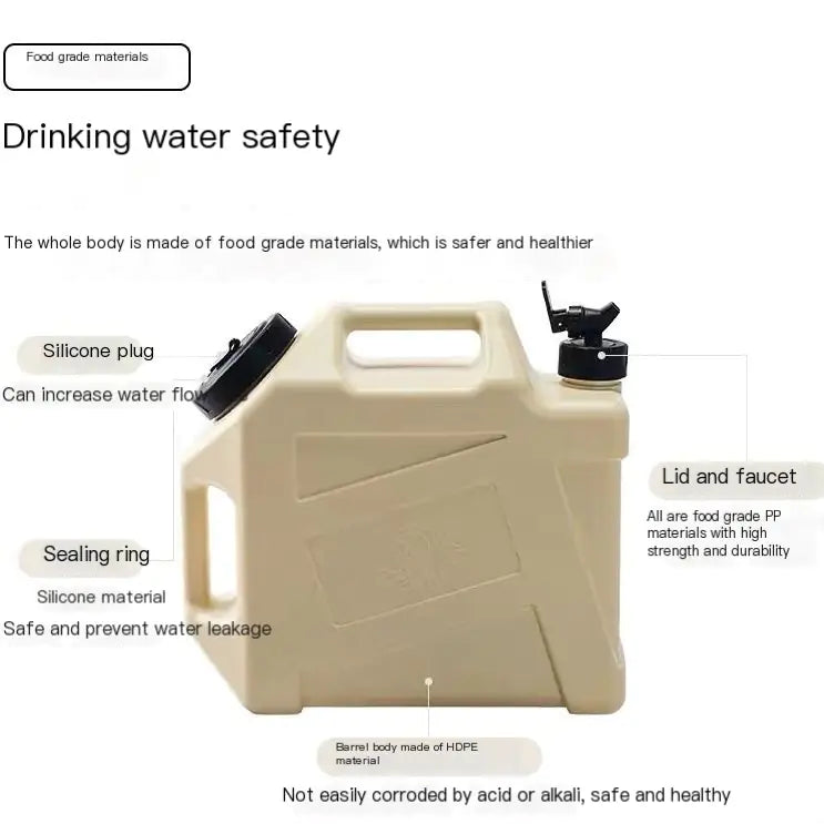 Portable Large Capacity Camping Water Tank with Tap